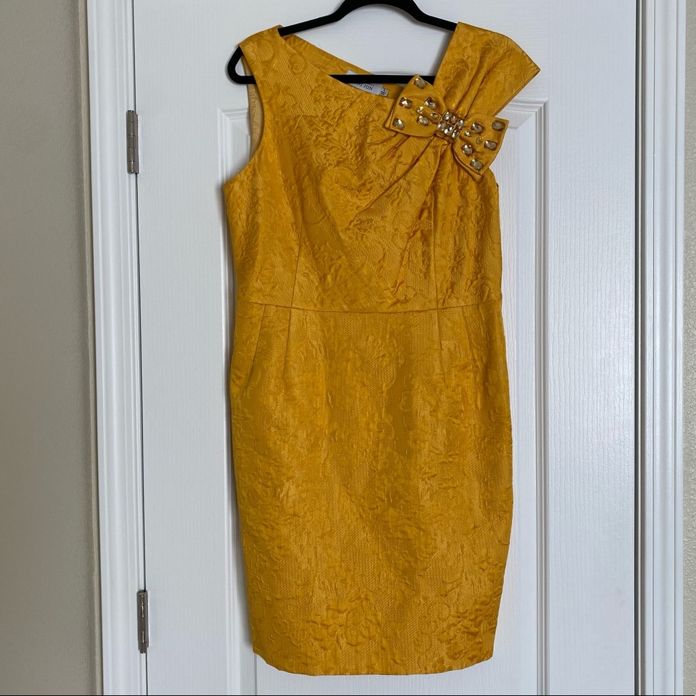Rickie Freeman for Teri Jon yellow dress